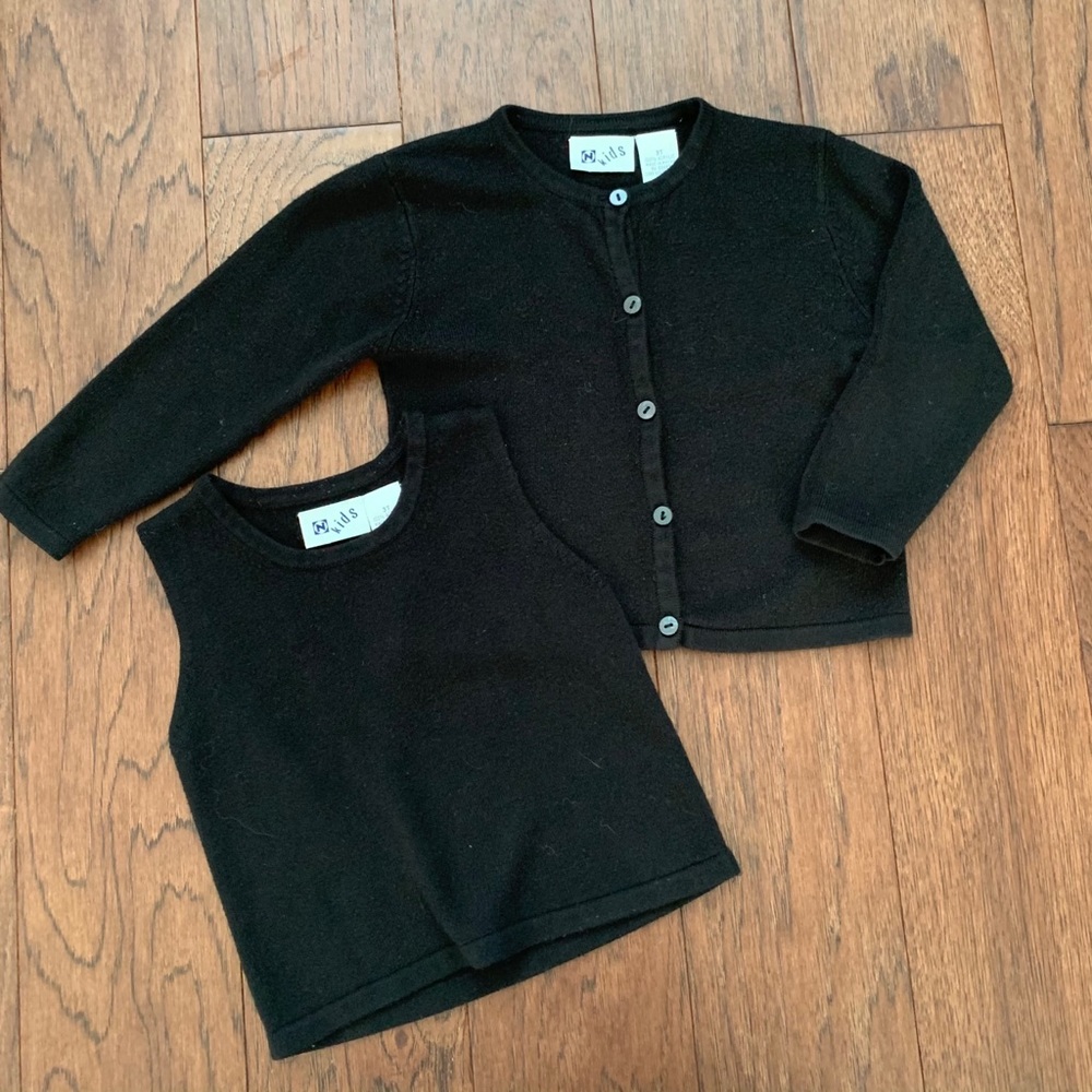 N Kids Black Toddler Sweater Set